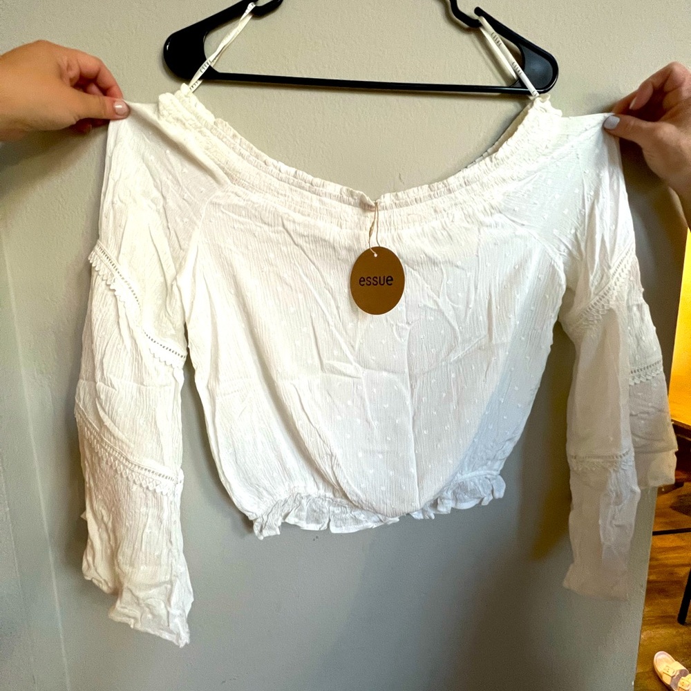 White Off the Shoulder top